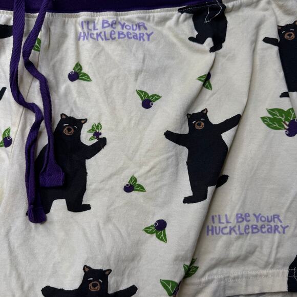Wild and Cozy Sleep Shorts Women's XL Cream and Purple Huckleberry Pajama Bottom - Picture 5 of 10